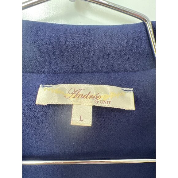 Andree by Unit Open Front Blazer Jacket Womens Large Navy Career Business Casual - Picture 4 of 7